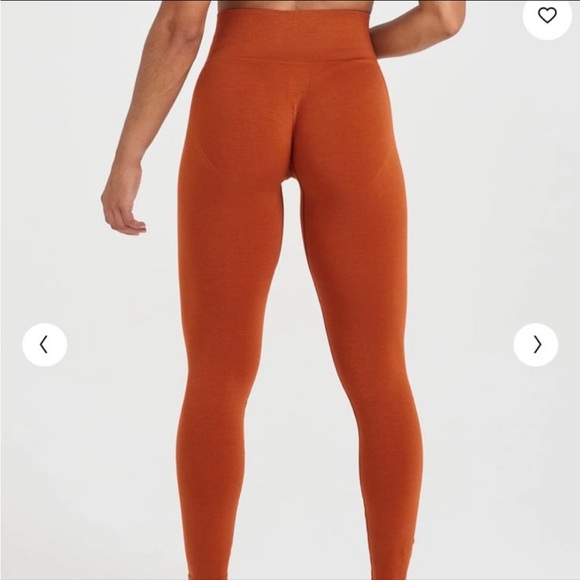 NWT Oner Active EFFORTLESS SEAMLESS LEGGINGS KNITTED LOGO Warm Copper M Long - Picture 2 of 4